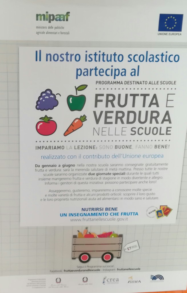 Frutta e verdura nelle scuole.