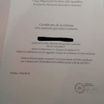 Certificato d'iscrizione all'Albo